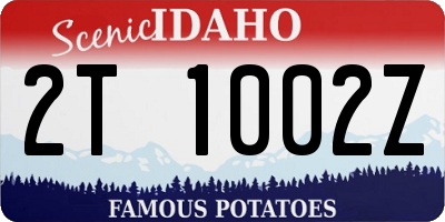 ID license plate 2T1002Z