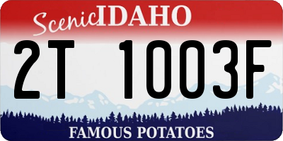 ID license plate 2T1003F