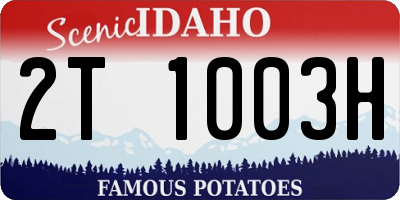 ID license plate 2T1003H