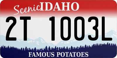ID license plate 2T1003L