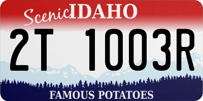 ID license plate 2T1003R