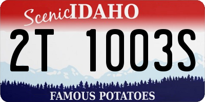 ID license plate 2T1003S