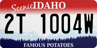 ID license plate 2T1004W