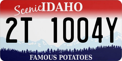 ID license plate 2T1004Y