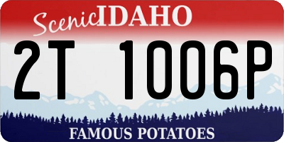 ID license plate 2T1006P