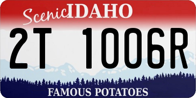 ID license plate 2T1006R
