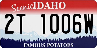 ID license plate 2T1006W