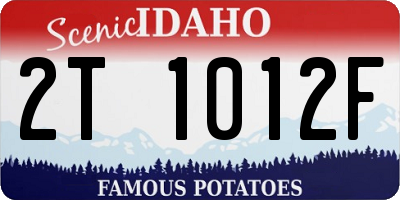 ID license plate 2T1012F