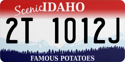 ID license plate 2T1012J
