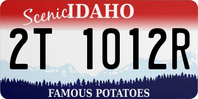 ID license plate 2T1012R