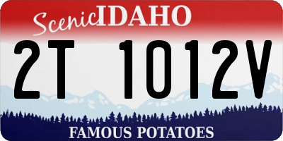 ID license plate 2T1012V