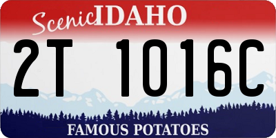 ID license plate 2T1016C