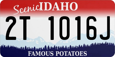 ID license plate 2T1016J