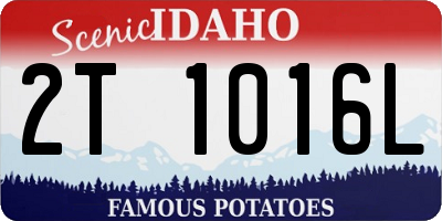 ID license plate 2T1016L