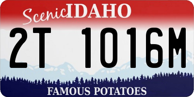 ID license plate 2T1016M