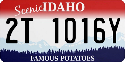 ID license plate 2T1016Y