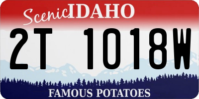 ID license plate 2T1018W