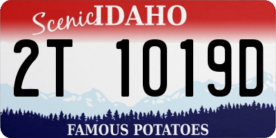 ID license plate 2T1019D