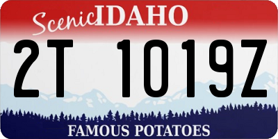 ID license plate 2T1019Z