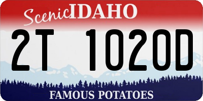 ID license plate 2T1020D