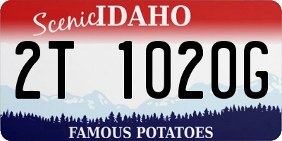 ID license plate 2T1020G