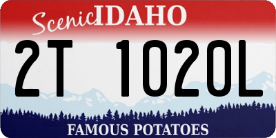 ID license plate 2T1020L