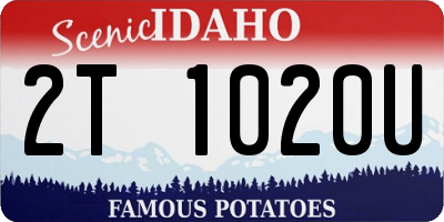 ID license plate 2T1020U