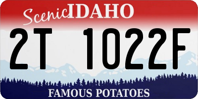 ID license plate 2T1022F