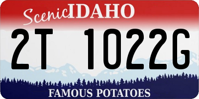 ID license plate 2T1022G