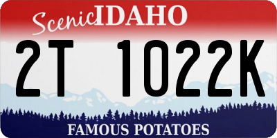 ID license plate 2T1022K