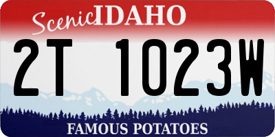 ID license plate 2T1023W