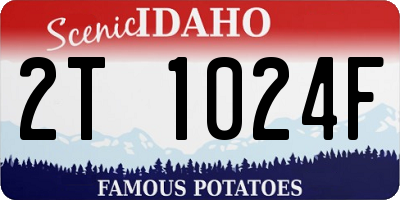 ID license plate 2T1024F