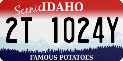 ID license plate 2T1024Y