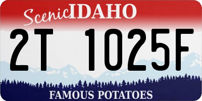 ID license plate 2T1025F