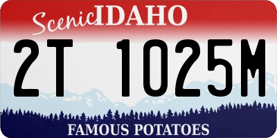 ID license plate 2T1025M