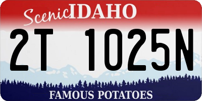 ID license plate 2T1025N