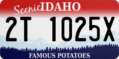 ID license plate 2T1025X