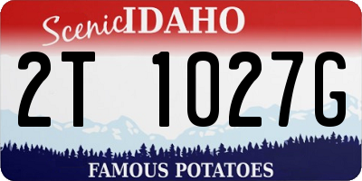 ID license plate 2T1027G