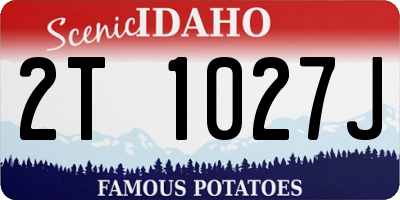 ID license plate 2T1027J