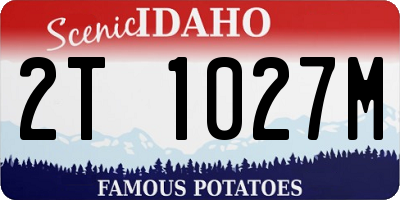 ID license plate 2T1027M
