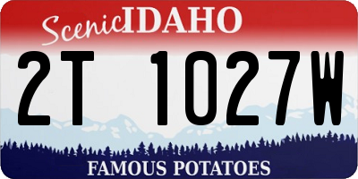 ID license plate 2T1027W