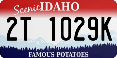 ID license plate 2T1029K