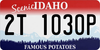 ID license plate 2T1030P