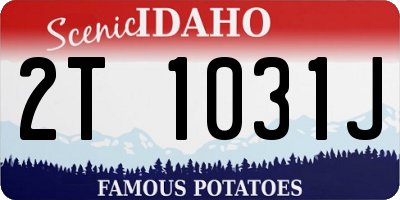 ID license plate 2T1031J