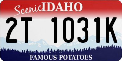 ID license plate 2T1031K