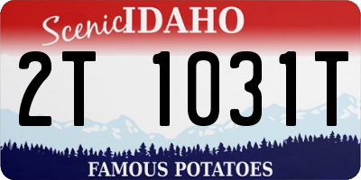 ID license plate 2T1031T
