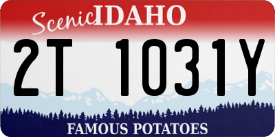 ID license plate 2T1031Y