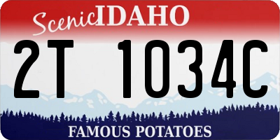 ID license plate 2T1034C