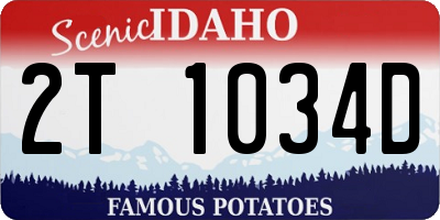 ID license plate 2T1034D