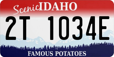 ID license plate 2T1034E